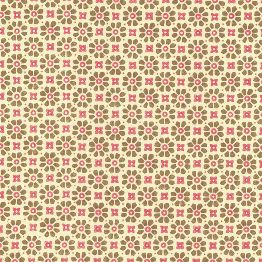 Red and Brown Stamped Flower Print Italian Paper ~ Carta Varese Italy
